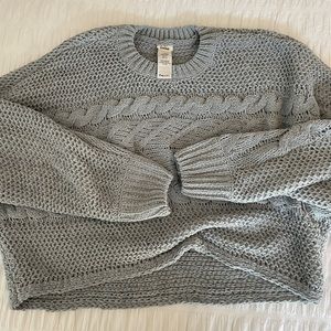 Light blue cropped knit sweater from Garage, size small
